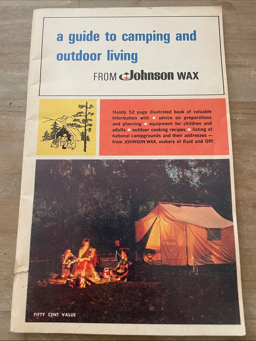 Vintage 1965 A Guide to Camping and Outdoor Living from Johnson Wax -